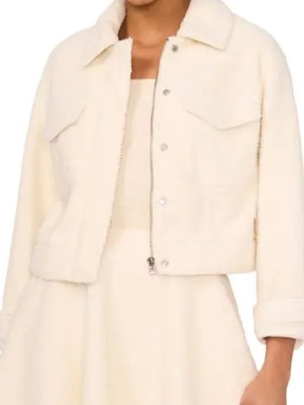 1.State Women's Cream Button-Front Jacket - Cream